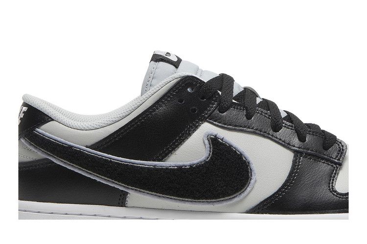 Nike Dunk Low Chenille Swoosh Grey Black - DQ7683-001