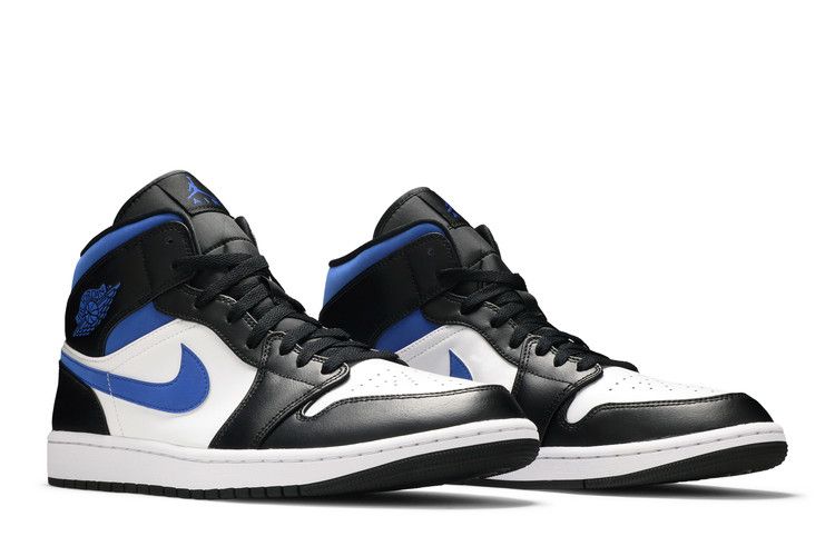 Air Jordan Air Jordan 1 Mid White Black Royal - 554725-140 / 554724-140