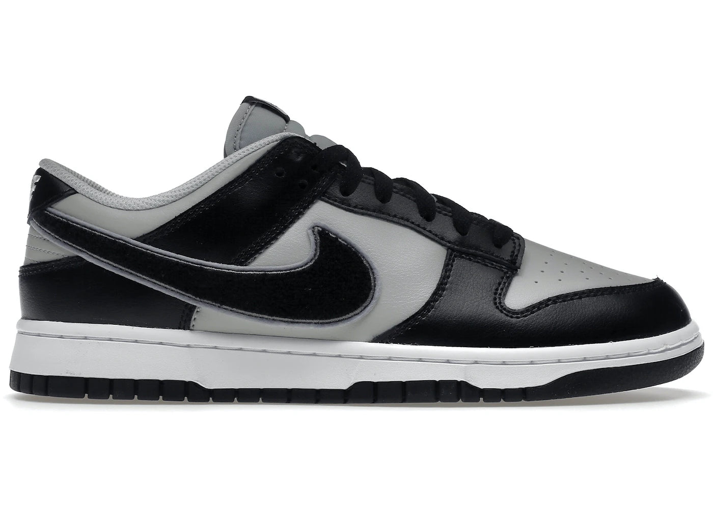 Nike Dunk Low Chenille Swoosh Grey Black - DQ7683-001