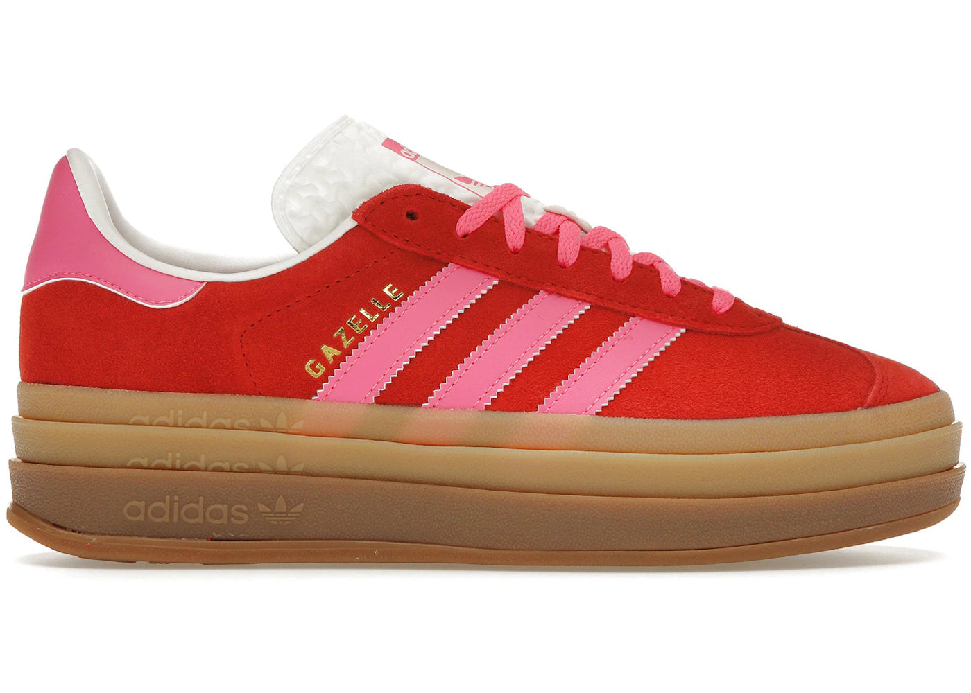 Adidas Gazelle Bold Collegiate Red Lucid Pink - IH7496