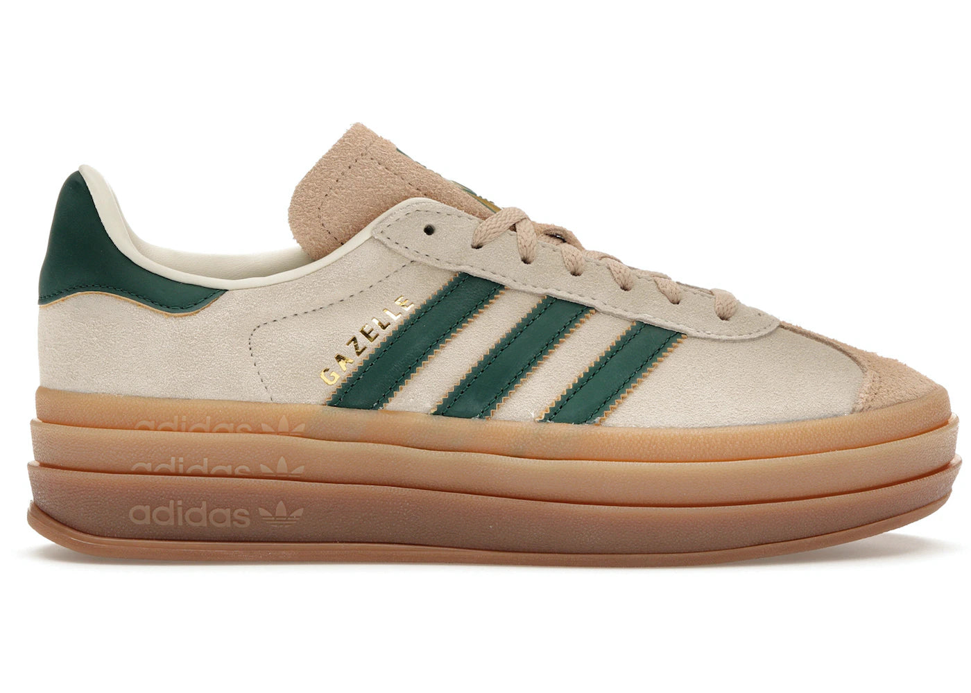 Adidas Gazelle Bold Magic Beige Collegiate Green - ID7056